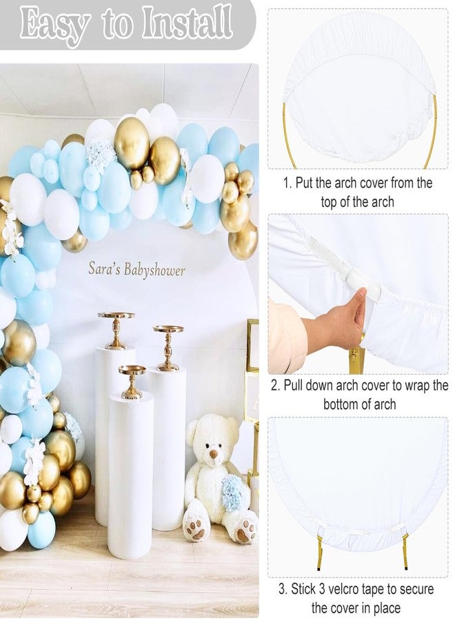 Fivenl 6.6FT Round Wedding Arch Cover for 6.6FT Circle Arch Stand, Thick Polyester Fabric Adjustable Circle Arch Backdrop Cover for Wedding Birthday Party Baby Shower Photography Decoration（White） - Image 5