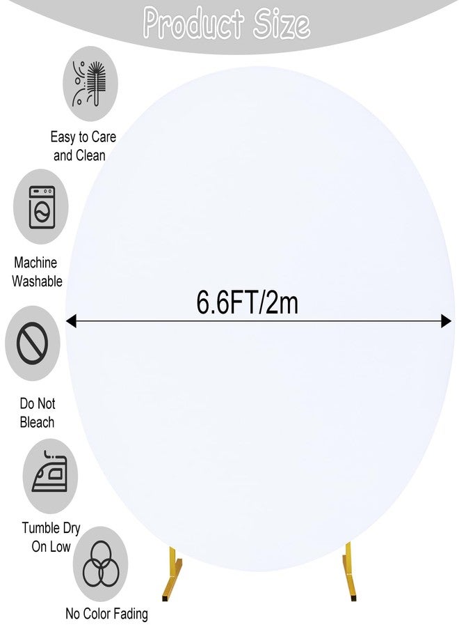 Fivenl 6.6FT Round Wedding Arch Cover for 6.6FT Circle Arch Stand, Thick Polyester Fabric Adjustable Circle Arch Backdrop Cover for Wedding Birthday Party Baby Shower Photography Decoration（White） - Image 2