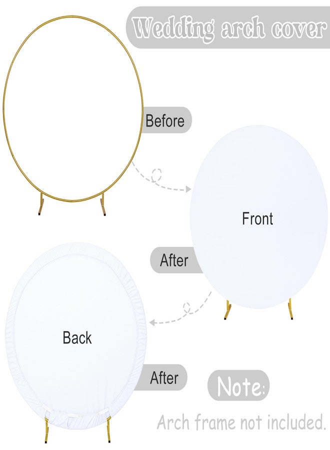 Fivenl 6.6FT Round Wedding Arch Cover for 6.6FT Circle Arch Stand, Thick Polyester Fabric Adjustable Circle Arch Backdrop Cover for Wedding Birthday Party Baby Shower Photography Decoration（White） - Image 3