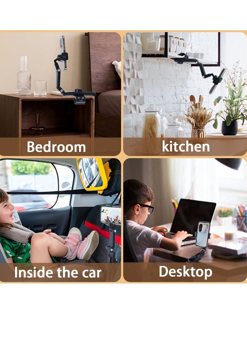 ELTRAZONE Green Cell Phone Holder for Car，Mount Clip for Car Cellphone，360° Rearview Phone Holder for Car Sun Visor，Perfectly for iPhone pro, 13/12pro,XR,XS,Pro,Samsumg,Andriod, Car Accessories - Image 4