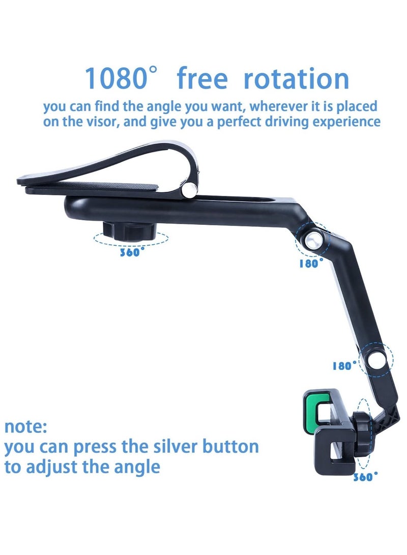 ELTRAZONE Green Cell Phone Holder for Car，Mount Clip for Car Cellphone，360° Rearview Phone Holder for Car Sun Visor，Perfectly for iPhone pro, 13/12pro,XR,XS,Pro,Samsumg,Andriod, Car Accessories - Image 1