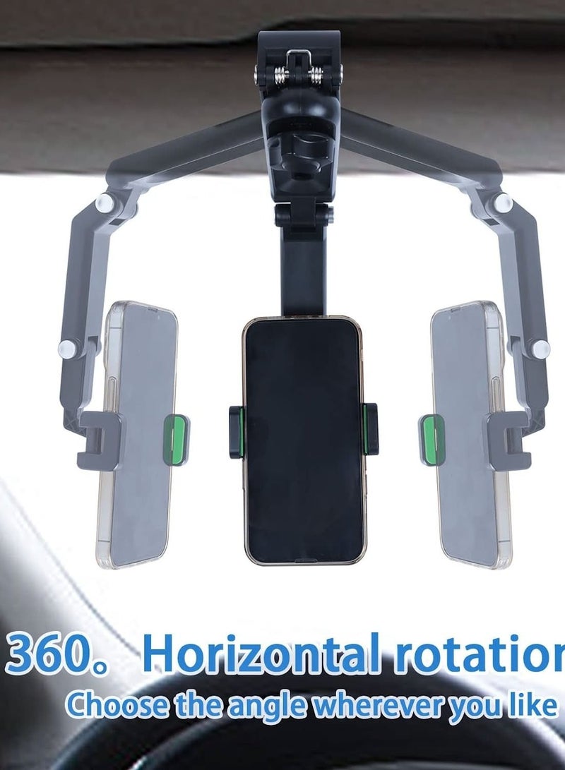 ELTRAZONE Green Cell Phone Holder for Car，Mount Clip for Car Cellphone，360° Rearview Phone Holder for Car Sun Visor，Perfectly for iPhone pro, 13/12pro,XR,XS,Pro,Samsumg,Andriod, Car Accessories - Image 2