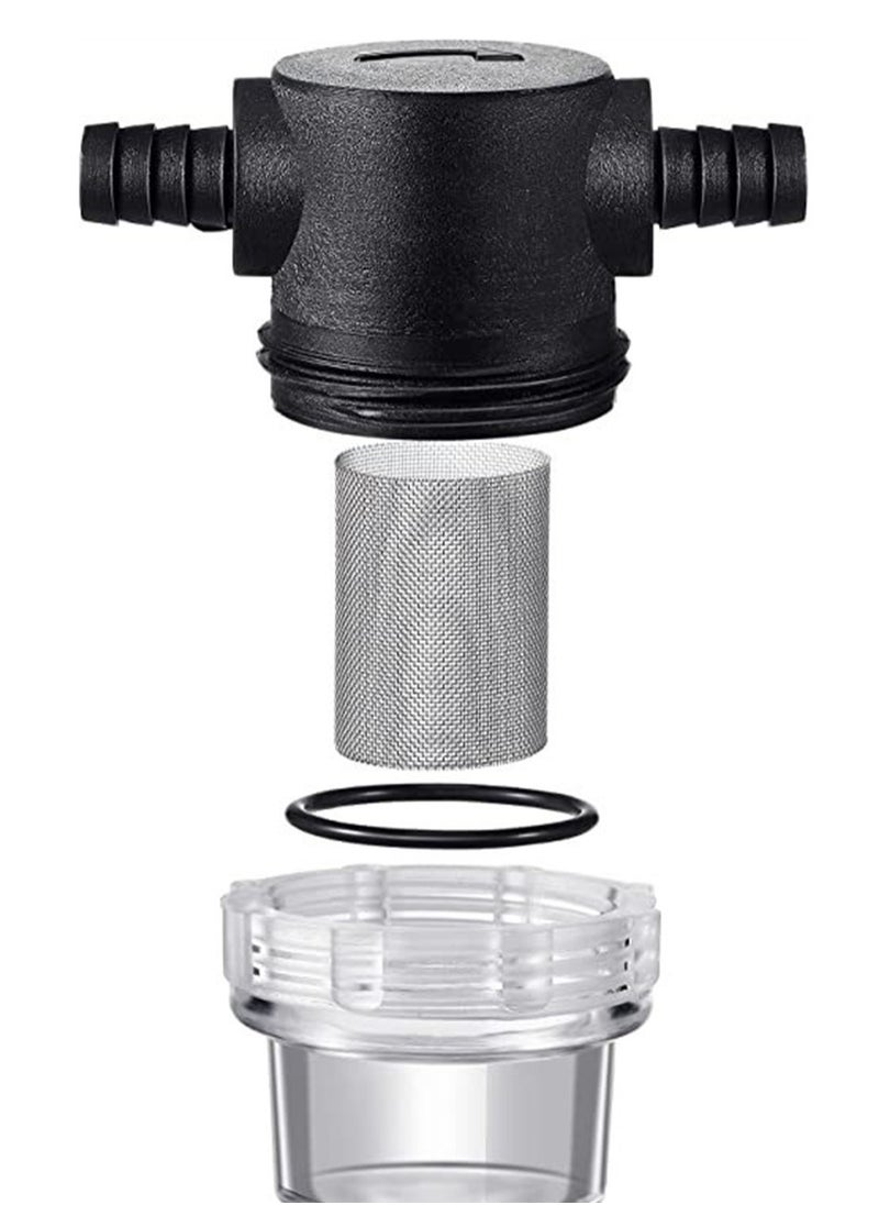 SYOSI 1/2 Inches Water Pump Strainer Compatible with 3/8 Inches Hose Barb In-Line Strainer Twist On Pipe Sprayer Filter for Water Pump 12V DC 80 PSI RV Camper Marine Boat Lawn  - Image 1