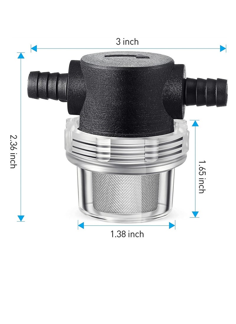 SYOSI 1/2 Inches Water Pump Strainer Compatible with 3/8 Inches Hose Barb In-Line Strainer Twist On Pipe Sprayer Filter for Water Pump 12V DC 80 PSI RV Camper Marine Boat Lawn  - Image 5