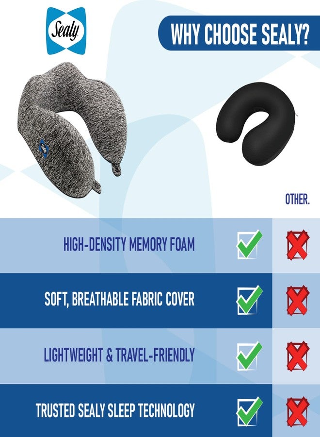 Sealy Travel Pillow - Airplane Pillow for Neck Support, Neck Pillow for Traveling, Travel Neck Pillow for Airplanes, Ergonomic Travel Pillow, Premium Support Travel Pillows for Long Flights - Image 5