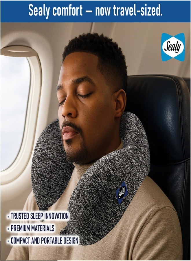 Sealy Travel Pillow - Airplane Pillow for Neck Support, Neck Pillow for Traveling, Travel Neck Pillow for Airplanes, Ergonomic Travel Pillow, Premium Support Travel Pillows for Long Flights - Image 3