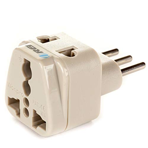 Orei India to Italy, Libya, Chile & More (Type L) Travel Adapter Plug - 2 in 1 - CE Certified - RoHS Compliant - White Color (DB-12A) - Image 2