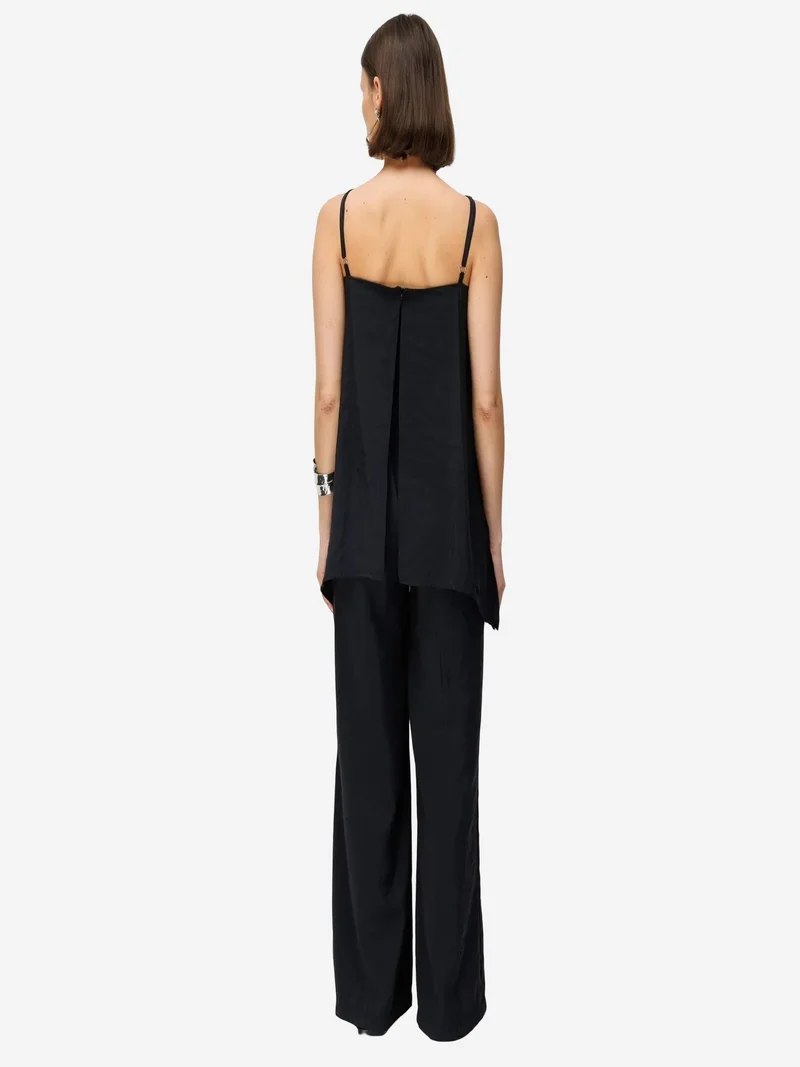 Mixray Black MIXRAY Wide-Leg Halter Jumpsuit for Women | Best Price UAE