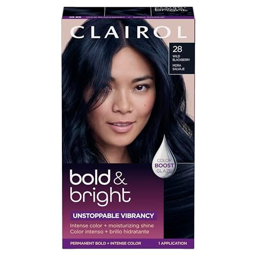 Clairol Bold Bright Permanent Hair Dye 28 Wild Blackberry Hair Color Intense Vibrancy Moisturizing Shine Includes Color Boost Glaze to Amplify Color Anytime Pack of 1 - Image 1