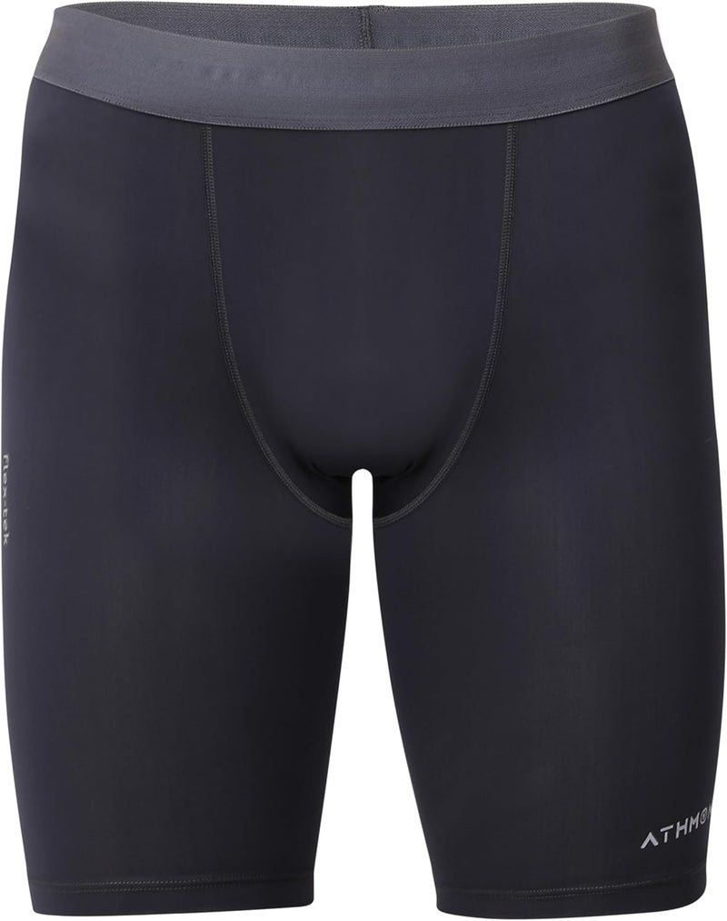 Athmonk 4-Way Lycra Compression Shorts for Men | Tight Skin Fit, Non Padded | Cycling Running Workout Gym Cricket Football Sports | Tummy Tuck Recovery Muscle Support | Quick Dry Anti-Chafe - Image 1