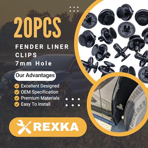Rexka 20pcs Engine Splash Shield Fender Liner Trunk Lid Trim Under Cover Push-in Style Retainer Clip 90467-07201 for Toyota Lexus 4Runner Avalon Camry Corolla Highlander Matrix RAV4 Sequoia Tundra - Image 2