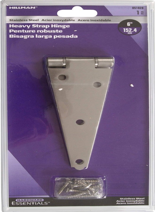 Hardware Essentials 851828 Heavy Duty Strap Hinges Stainless Steel 6" - Image 2