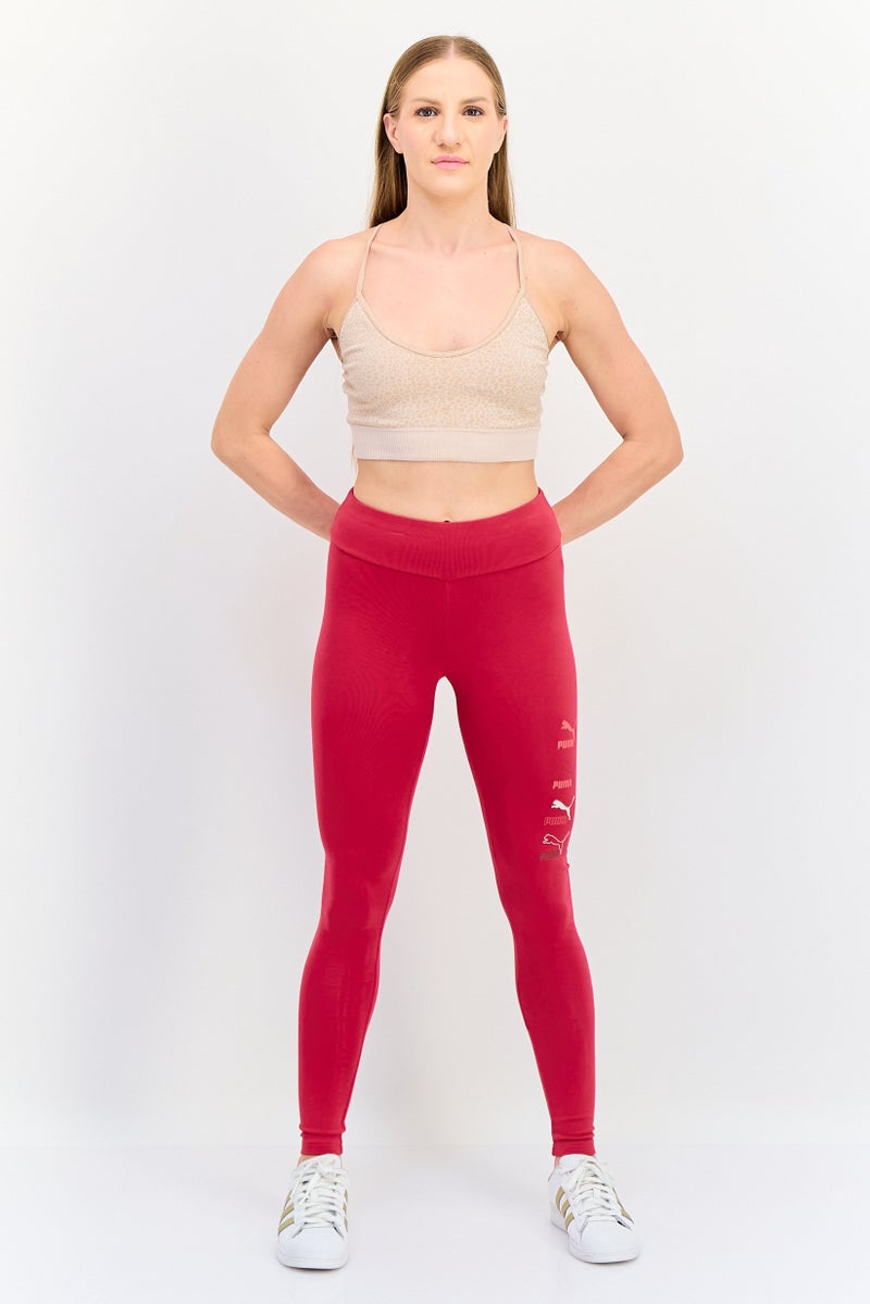 PUMA Women Sportswear Fit Training Leggings, Red - Image 2