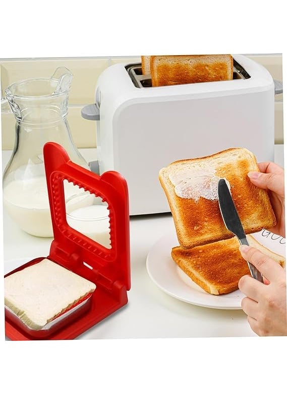 JAMBUVANTI uncrustables Sandwich Maker 2Pcs Sandwich Cutters for Kids Lunch Sandwich Cutter and Sealer Stainless Steel Baking Tools Sandwich Pocket Bread Mold Great for Lunchbox and Bento Box square Round  - Image 4