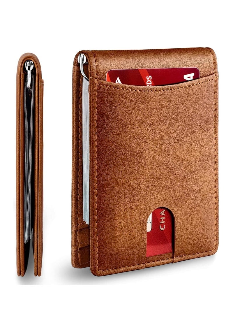 Captaintech for Men Slim Larger Capacity with 6 Slots RFID Blocking Men's Wallet Minimalist Front Pocket Bifold Leather with ID Window Gift Box - Image 1