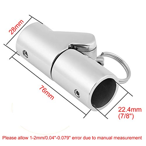 keehui 316SS Marine Grade Boat Pipe Connector, Stainless Steel Folding Swivel Coupling Tube Pipe Connector Boat Hardware Fitting For (22mm)7/8inch tube - Image 2