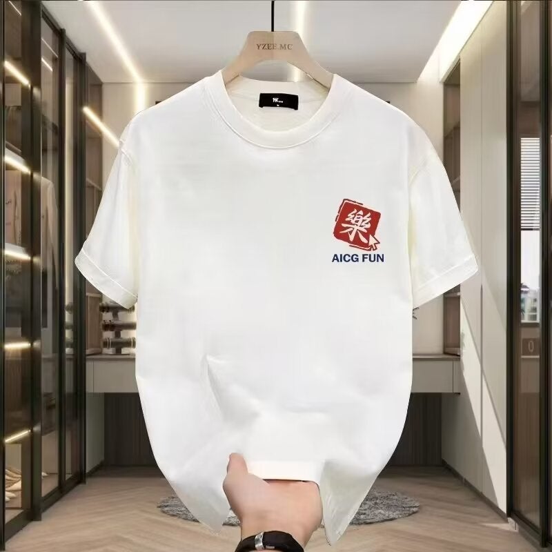 Popular Half-Sleeved Casual High-End Men'S Short-Sleeved T-Shirt Summer Pure Cotton T-Shirt Trendy Brand Versatile Top T - Image 1