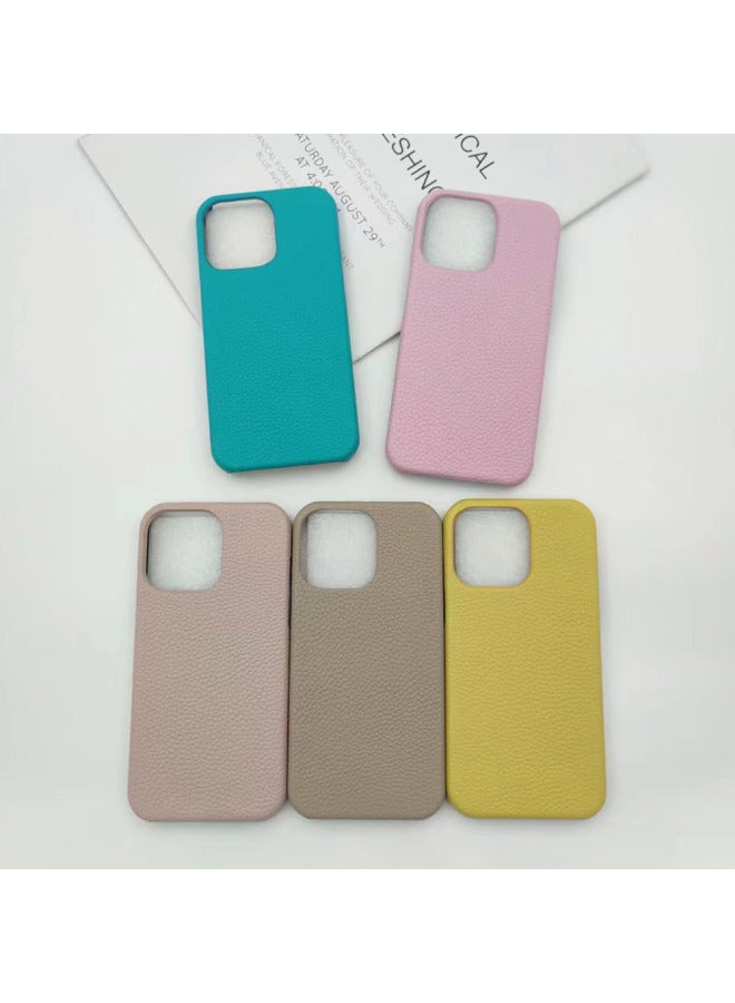 Litchi Pattern 15/16E Apple Phone Case Half Pack 16pro/16promax Phone Case-Color:Rose Red-Applicable Model:iPhone14pro
