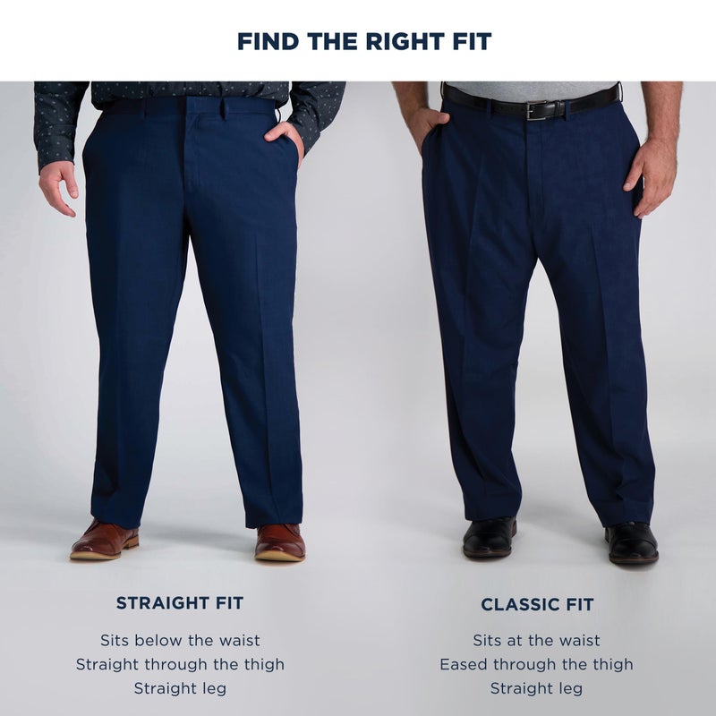 Haggar mens Premium No Iron Khaki Classic Fit Expandable Waist Flat Front Pant, Black, 36x30 - Image 4