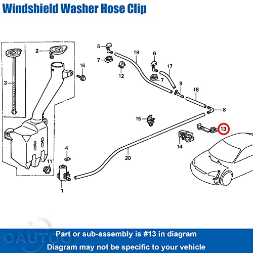 OAUTOO 10pcs Windshield Washer Hose Clip for Honda 91504SR3003 Accord CRV Civic Insight - Image 5