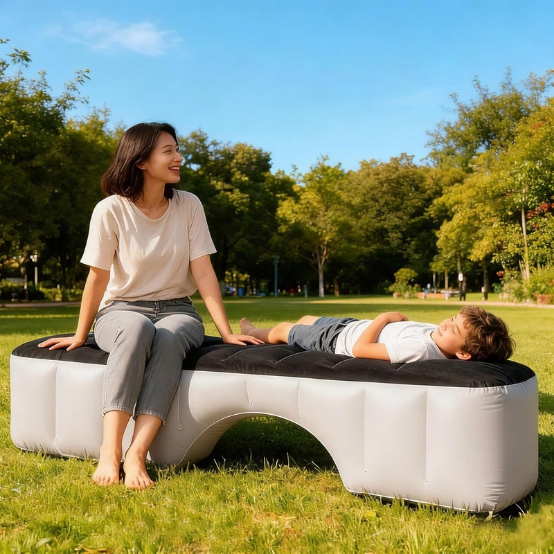 HEEPDD Inflatable Car Bed, PVC Flocking Material, Comfortable Rear Seat Mattress for Adults and Kids, 130x29x37cm for Sedans and SUVs Gardening Supplies - Image 4