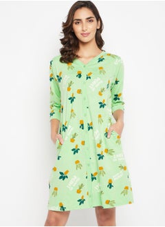 Pocket Detail Button Down Nightdress