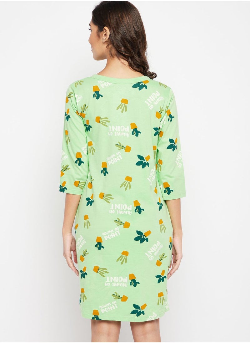 Clovia - Pocket Detail Button Down Nightdress - Image 1