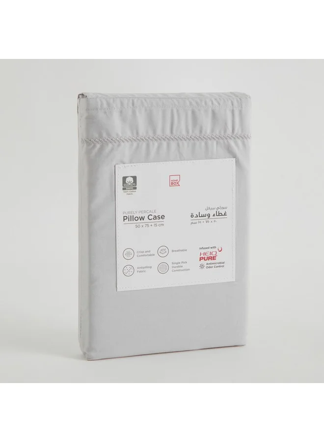 Home Box Purely-Percale 2-Piece 300TC Percale Pillowcase Set 75 x 15 x 50 cm