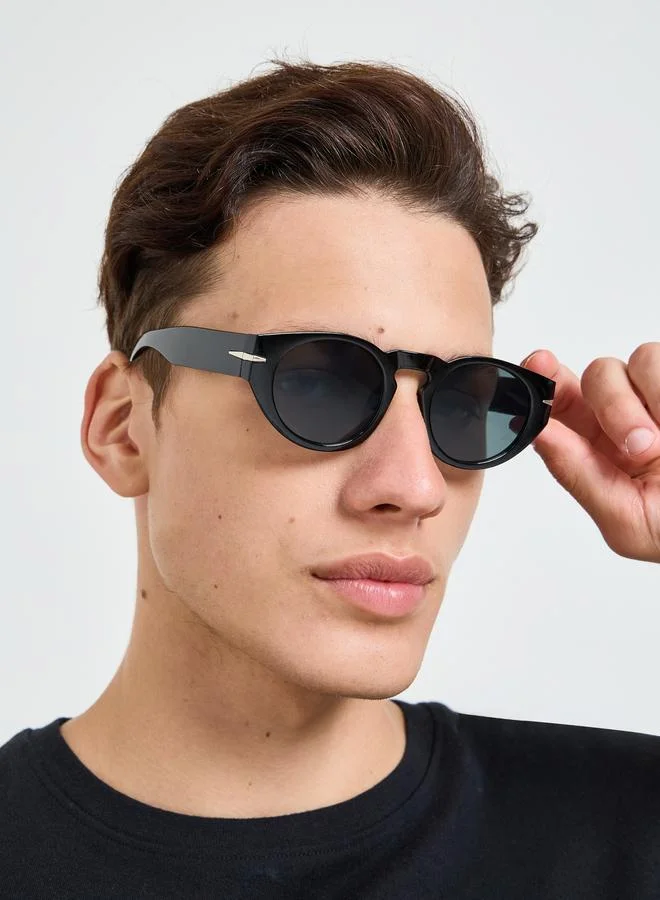 Styli Solid Round Sunglasses