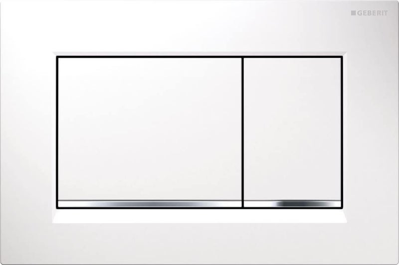 Geberit G115883KJ1 Sigma 30 Dual Flush 1.6/0.8 GPF Actuator Plate White/Polished Chrome - Image 1