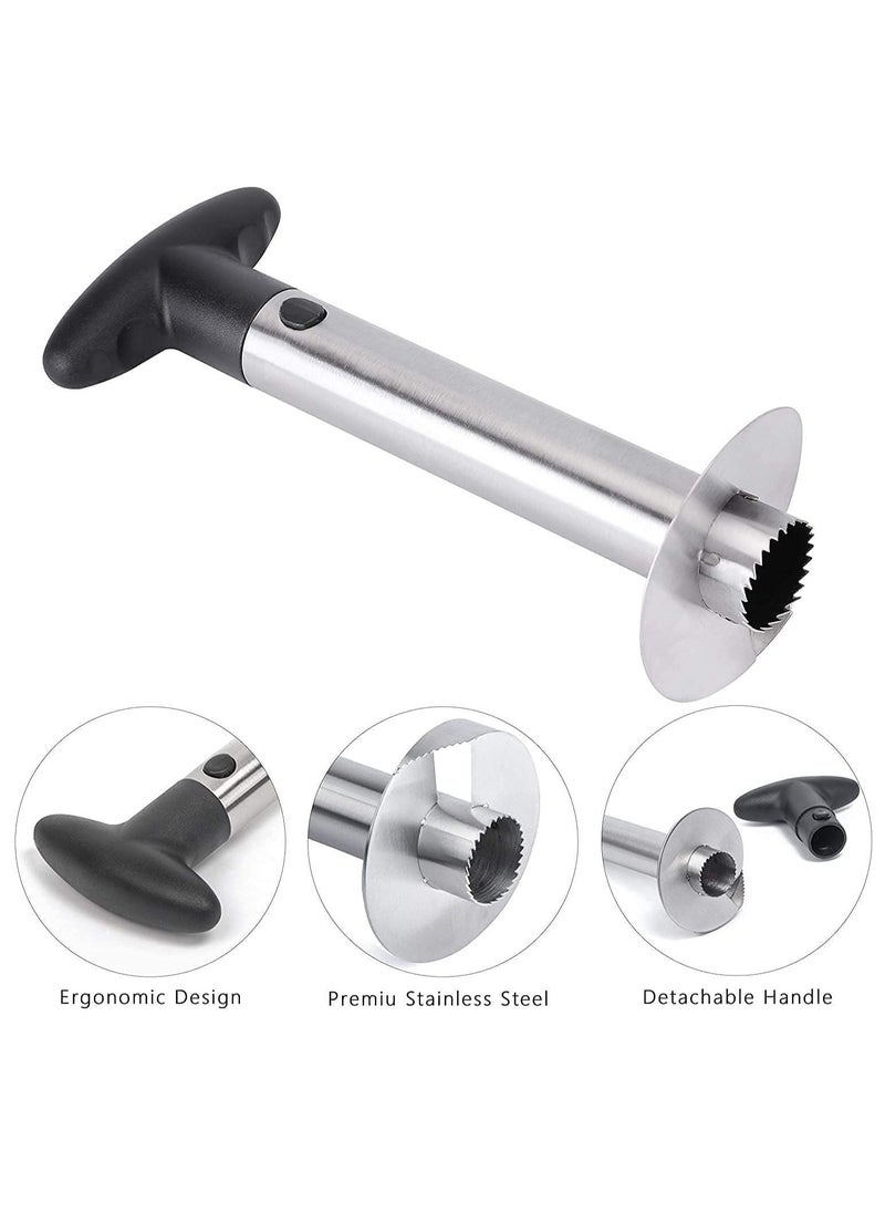 Pineapple Core Remover Tool, Stainless Steel Slicer Tool with Sharp Blade Diced Fruit Rings All in One Pineapple Tool Peeler Slicer Cut for Home Kitchen