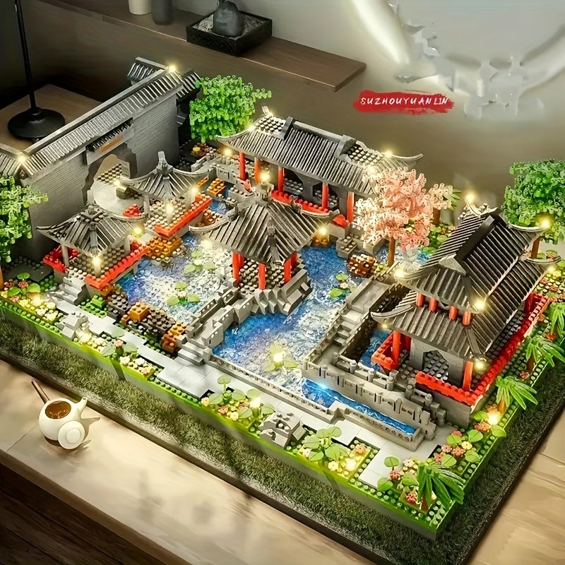 4420+pcs Suzhou Classical Garden Building Blocks Set, Traditional Chinese Architecture Model, DIY Educational Toy, ABS Plastic, Various Colors, Architectural Building Blocks for Youngster
