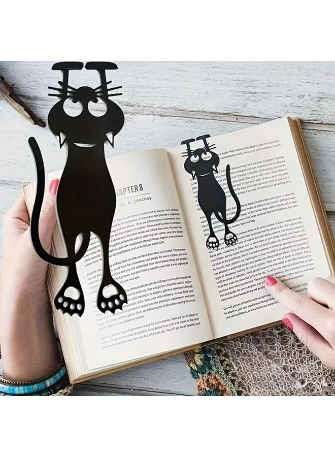 3D Black Kitten Acrylic Bookmark Durable PMMA Hanging Page Marker Gift For School Office - Image 2