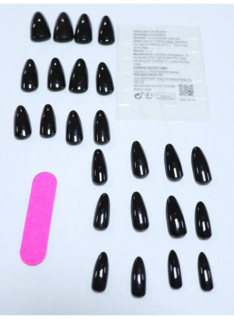 Almond shaped fake nails. The box contains 24 nails with a nail file and glue - Image 3