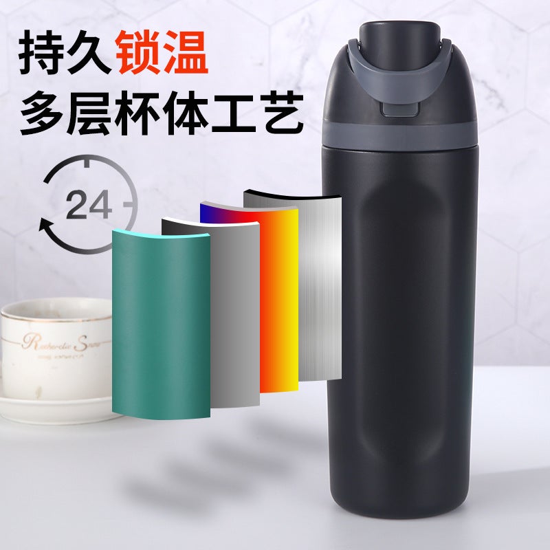 Sports Thermos Cup Stainless Steel Men'S And Women'S Car Outdoor Suction Tube Cup New Fashion Double Drinking Lid Large Capacity Direct Drinking Cup - Image 3