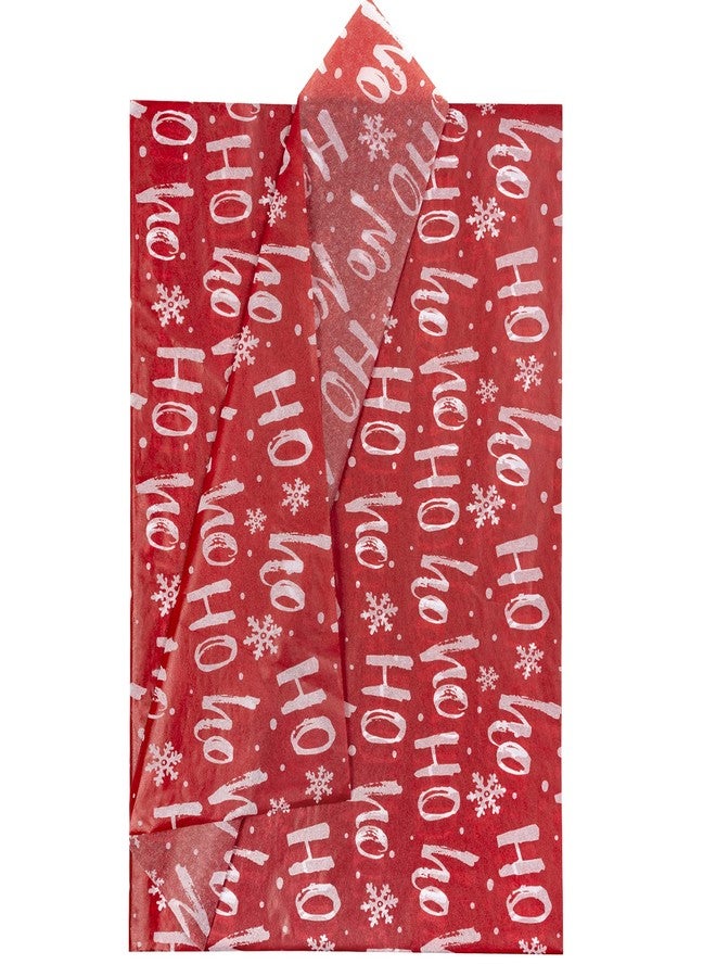 WRAPAHOLIC Christmas Wrapping Tissue Paper - 25 Sheets 19.7x27.5 Inch Red and White Ho Ho Ho Script Design Paper for Packing, DIY Crafts - Image 2