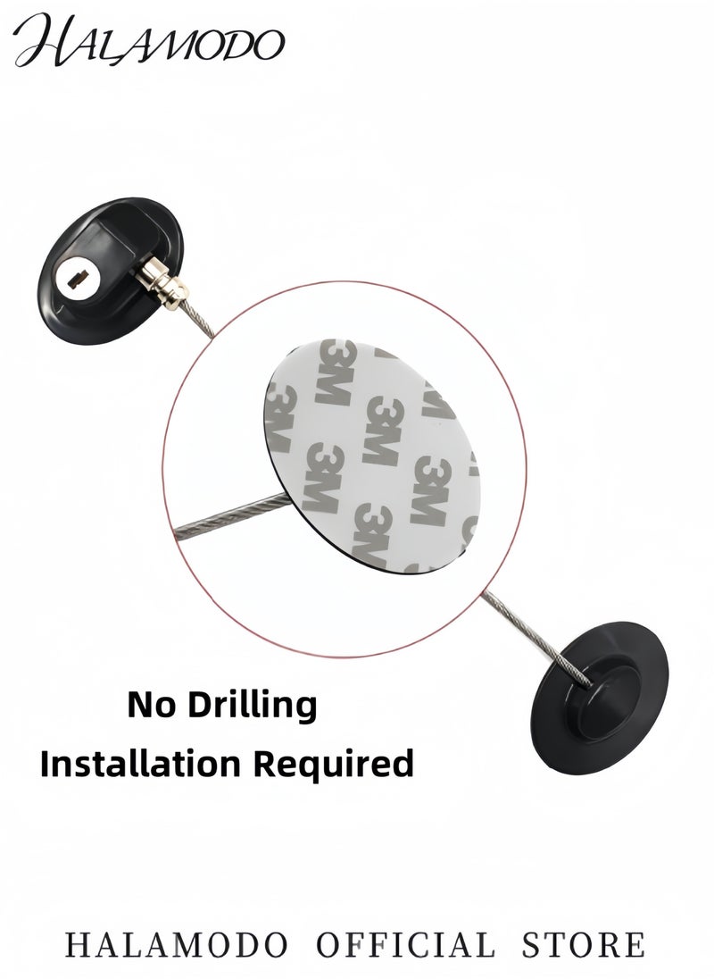 HALAMODO - Stainless Steel Window Chain Lock Window Door Lock Restrictors Child Safety Security Chain Lock Strong Adhesive No Drilling Chain Lock  Anti Theft Lock with Key for Fridge & Washer & Cabinet & Window - Image 1