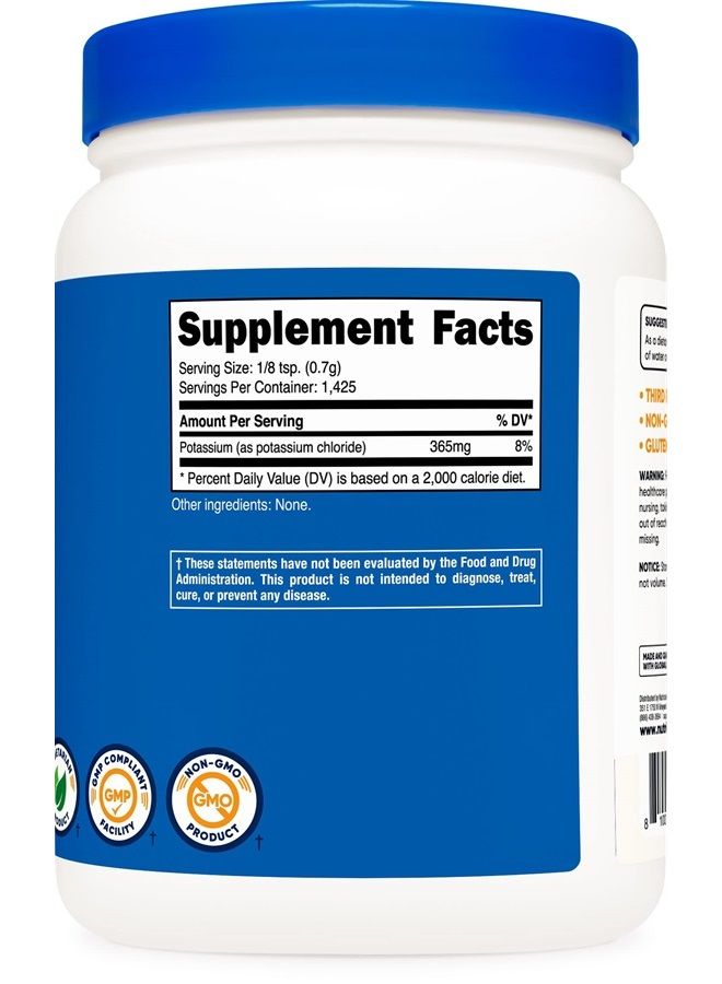 Nutricost بودرة كلوريد البوتاسيوم 1 كجم - خالية من الجلوتين، غير معدلة وراثيًا - Image 3
