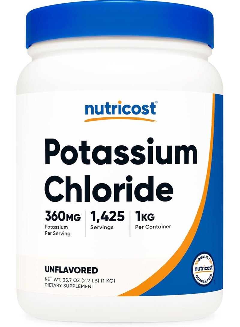 Nutricost بودرة كلوريد البوتاسيوم 1 كجم - خالية من الجلوتين، غير معدلة وراثيًا - Image 1