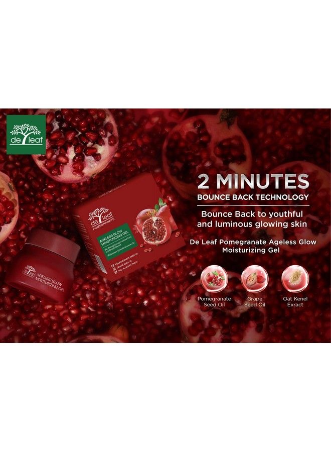 de leaf thanaka Pomegranate Ageless Anti Aging Gel Fast Absorbing Smooth Moisturizer Moisturizing Hydrate Hydrating Face Facial Soothing Rejuvenating Gel Youthful Glow Skin Care 1.3 Fl Oz / 40 Ml - Image 4