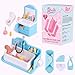 BABESIDE Mini Silicone Baby Dolls 3 Inch Realistic Newborn Baby Doll Full Silicone Sleeping Little Baby Dolls Mini Real Life Baby Girl Miniature Baby with Bathroom Toy Set AccessoriesBlue - Image 3
