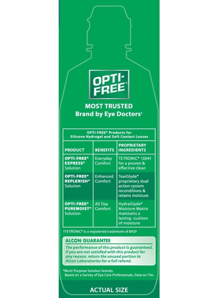 أوبتي - فري محلول ريبلينش متعدد الأغراض لتنظيف وتطهير العدسات اللاصقة، عبوة من قطعتين، 10 أونصة - Image 3