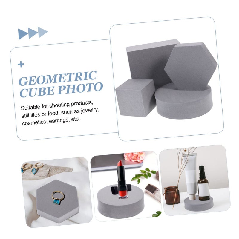 Grey Foam Cube Photography Props for Product Jewelry Cosmetics Displays Lightweight Portable - Image 5