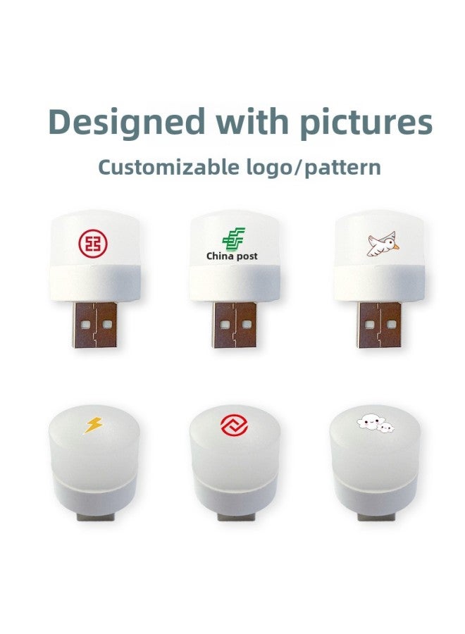 USB Night Light LED Light Usb Small Round Light Mobile Power Lamp Dormitory Portable Lamp USB Cold And Warm Lamp-Color:J Round-cold Light-Size:Pearlescent Bag  - Image 3