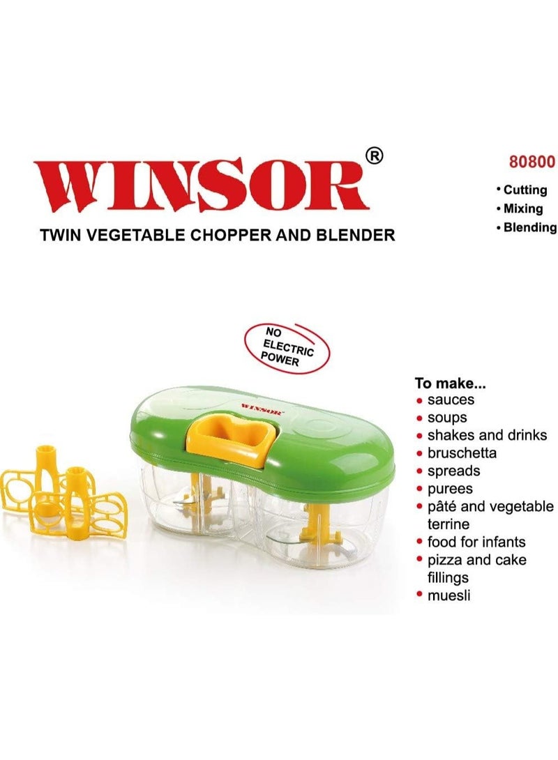 Winsor Twin Onion Chopper, Green - 2 in 1 Manual Vegetable Chopper and Slicer for Onions | Best Mini Chopper Food Processor for Home (Green) - Image 5