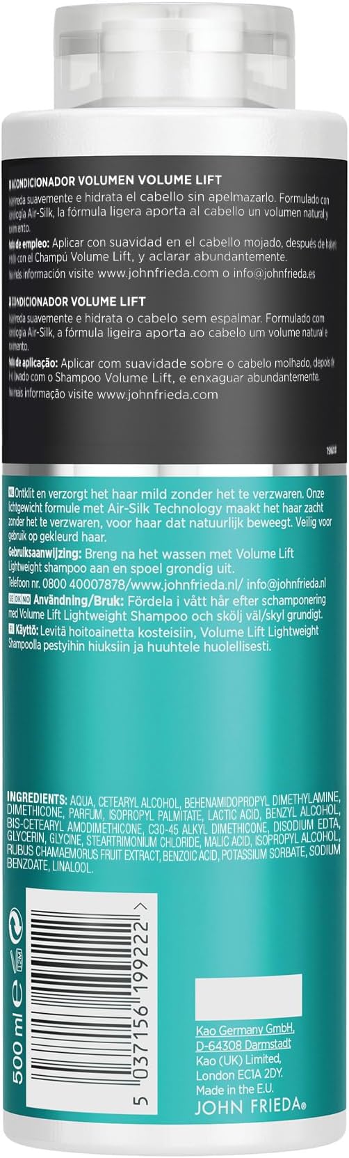 John Frieda جون فريدا رذاذ تكييف خفيف الوزن لرفع الحجم 200 مل رذاذ يترك على الشعر بلسم لفك تشابك الشعر المسطح - Image 2