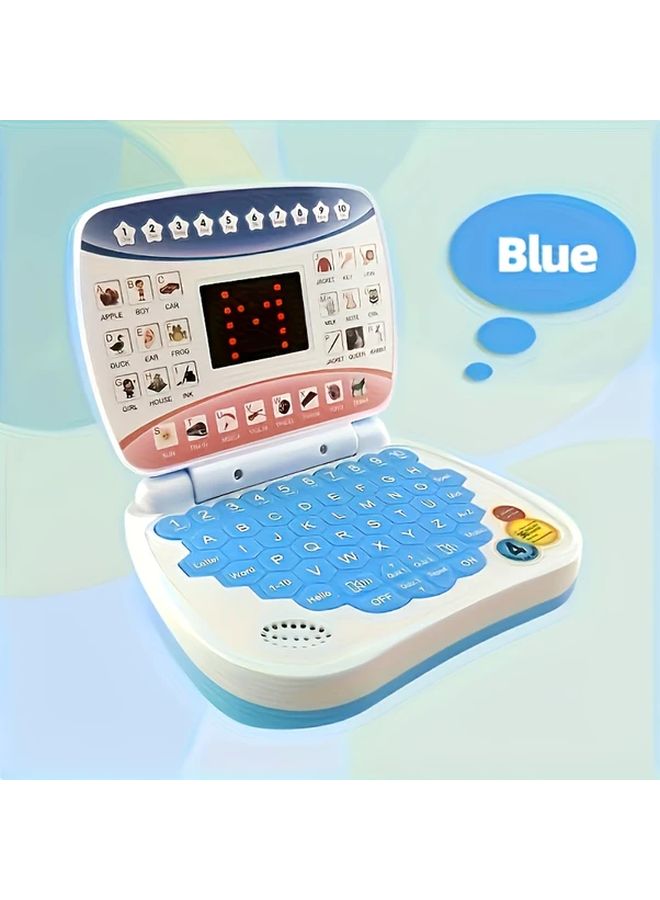 Blue Educational Kids Learning Computer Portable Interactive LCD Screen Keyboard Tablet - Image 1