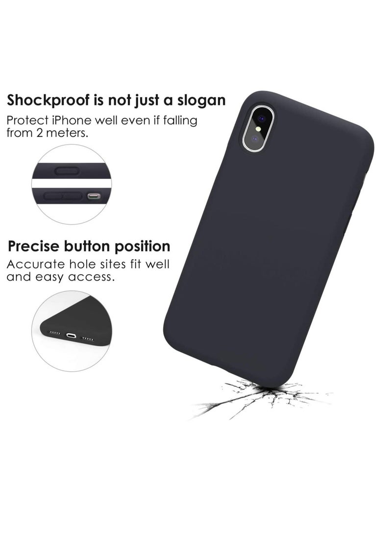 ELTRAZONE Case for iPhone Xs, [7FT Drop Protection] [Soft Anti-Scratch Microfiber Lining] Liquid Silicone Gel Rubber Phone Case, Full Body Drop Protection Cover Case, 5.8 inch, Black - Image 2