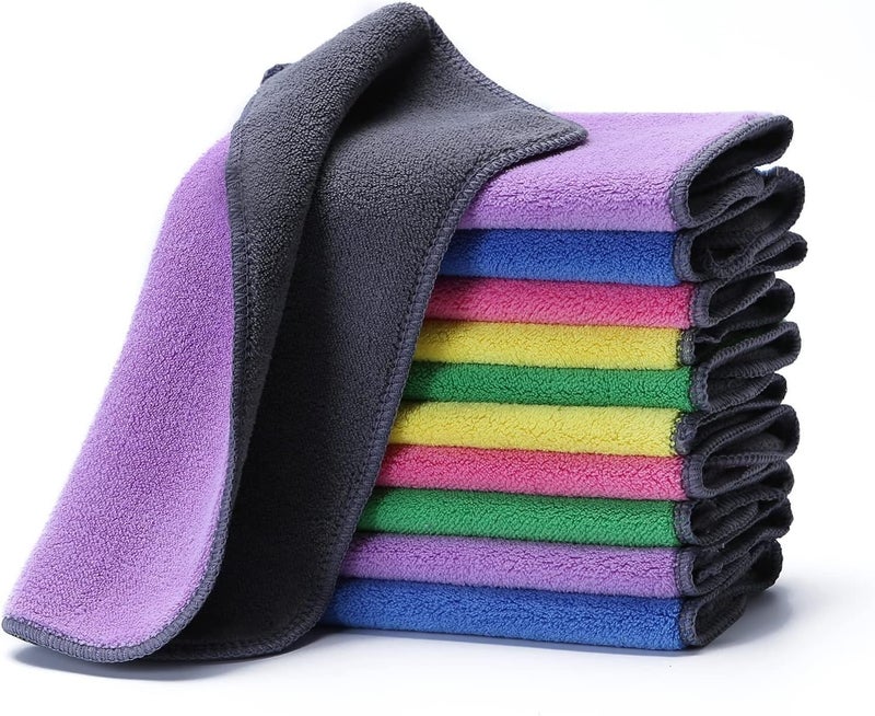 منشفة تجفيف سيارات كبيرة الحجم، منشفة واحدة من الألياف الدقيقة، منشفة تنظيف فائقة الامتصاص للسيارة والنوافذ والشاشات والمطبخ، 40 × 60 سم، ألوان متنوعة - Image 1