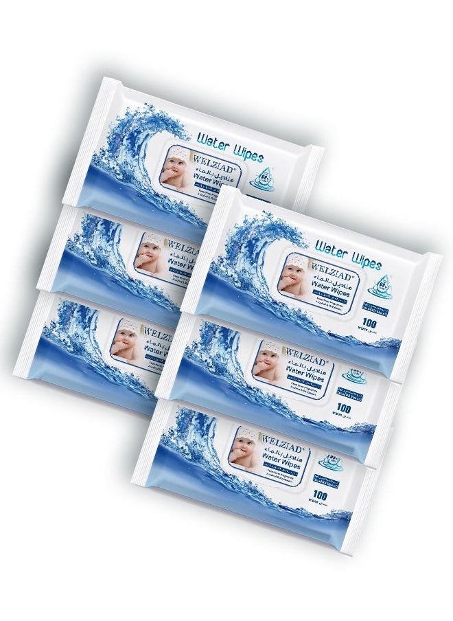 WELZIAD 98% Water Baby Wipes Ultra Soft Sensitive Skin Fragrance Free Set of 3 Pack of 100 Wipes Total 300 Wipes 2+1  - Image 3